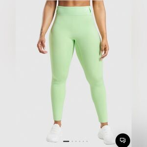 Gymshark high waisted mesh spell out Bali green leggings size medium NWT